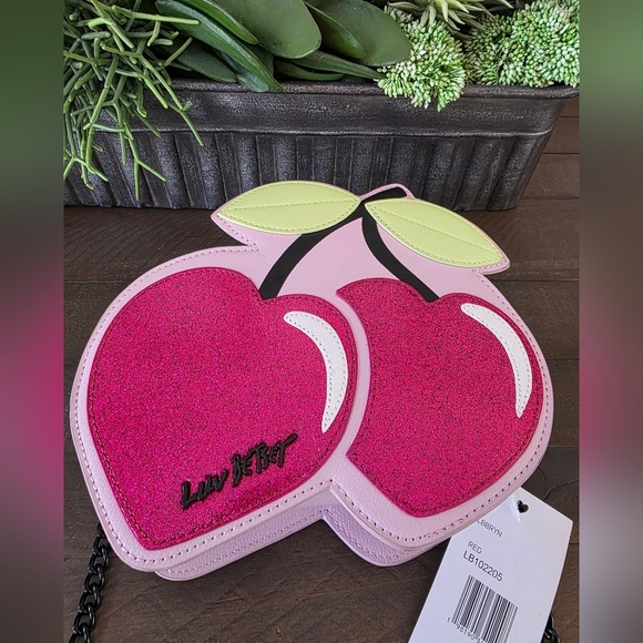 Betsey Johnson NWT Cherry Crossbody Glitter Bag - Picture 8 of 9